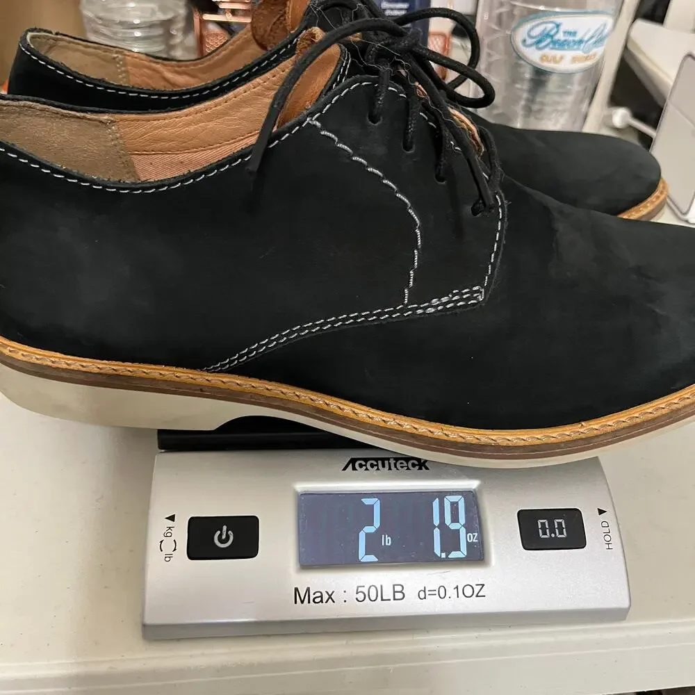 Clarks Atticus Lace Oxford Shoes Mens 9.5M Black Nubuck Suede Model #26142030